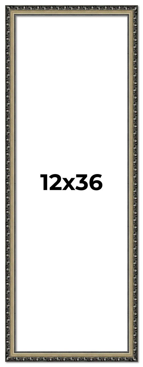 12x36 Museum-Quality Picture Frame with UV-Resistant Acrylic & Acid-Free Backing, Available in 4 Finishes - Gold, Silver, Bronze, and Black